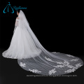 Sequined Soft Tulle Velo nupcial hermoso con cuentas de encaje